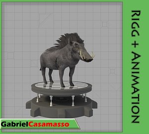 warthog phacochoerus africanus 3d model
