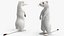 3D Standing White Ermine model