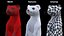 3D Standing White Ermine model