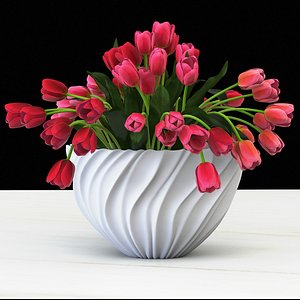 realistic tulips 3d model