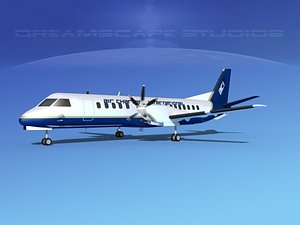 cockpit saab 2000 3D model