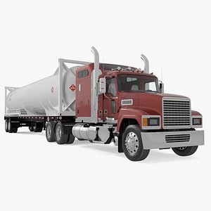 3D Freight Truck with Gas Tank LNG model