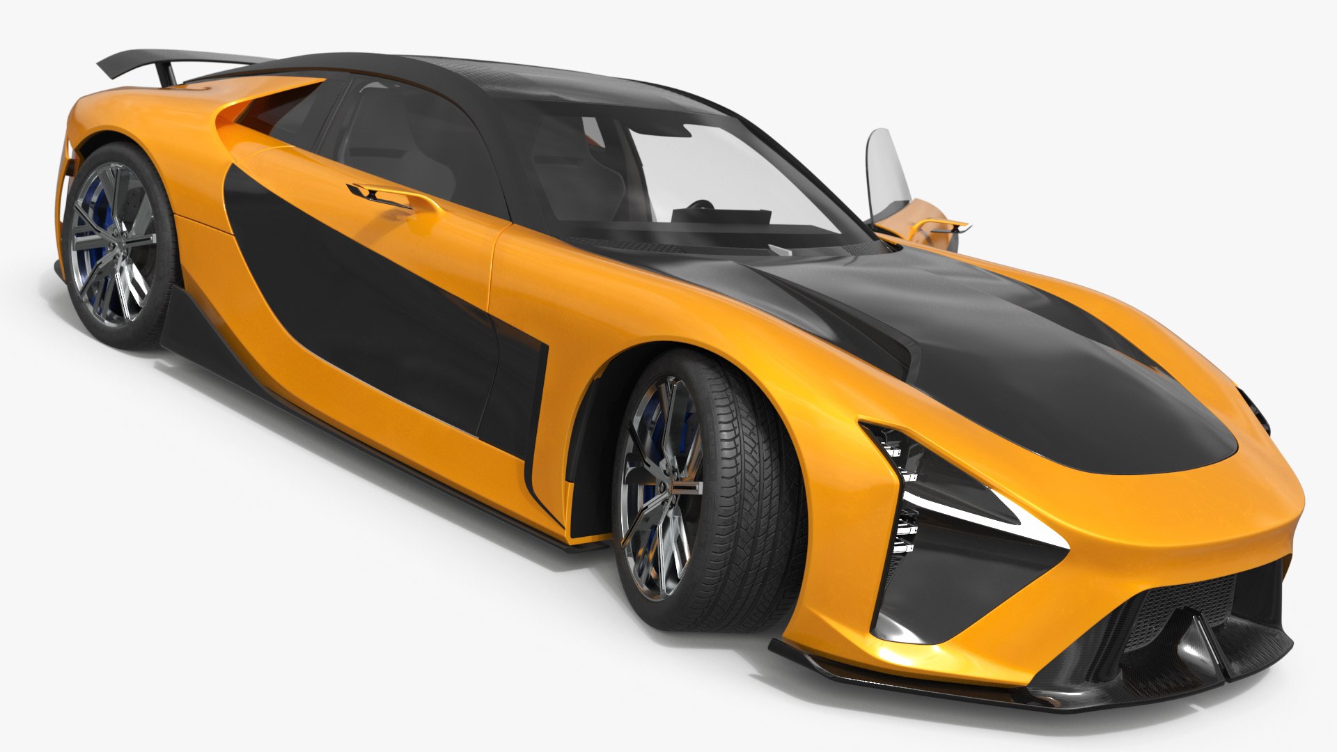 Modern Sport Coupe Veilside Style Orange Rigged for Maya 3D model preview