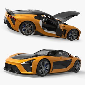 3D model Modern Sport Coupe Veilside Style Orange Rigged for Maya