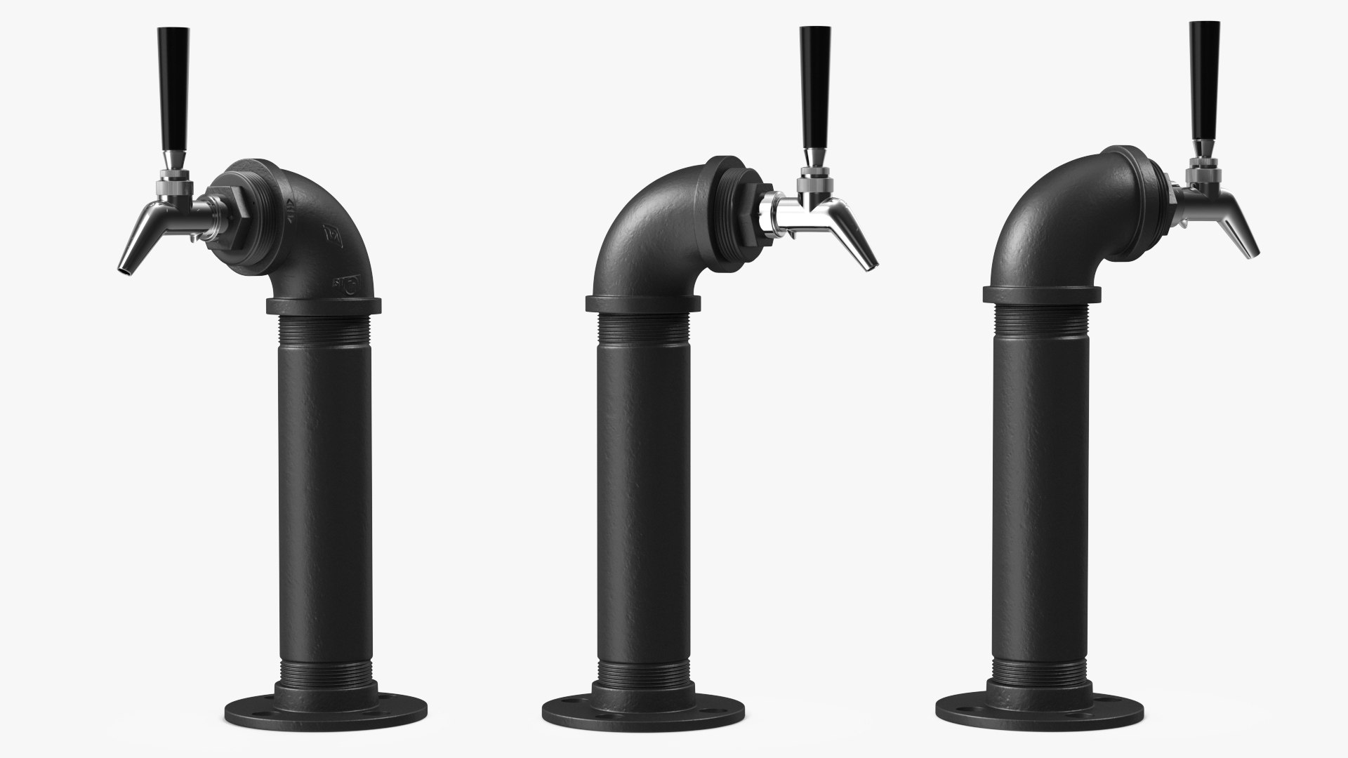 Black Iron Beer Tower Single Tap 3D model preview