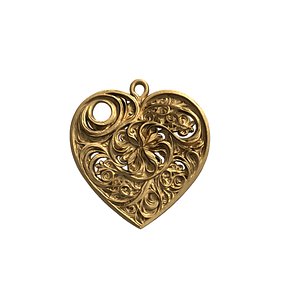 heart jewellery pendant 3D print model 3D model