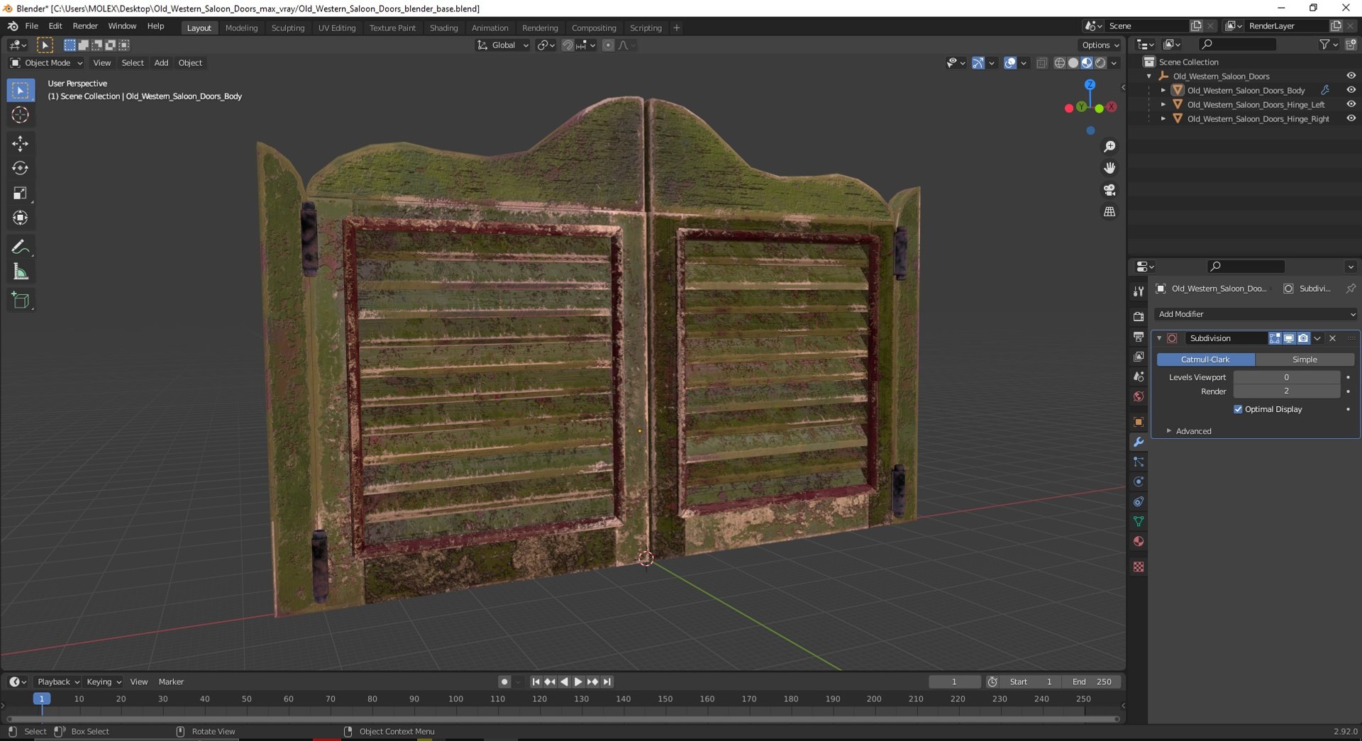 3D Old Western Saloon Doors https://p.turbosquid.com/ts-thumb/ho/egpr8Q/J9/oldwesternsaloondoorsvray3dmodel033/jpg/1686650563/1920x1080/fit_q87/0d041990b9e253dfb36aaa34b6073ece690d80ee/oldwesternsaloondoorsvray3dmodel033.jpg