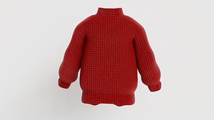 3D Sweater Long Sleeve Round High Neck Loose Warm
