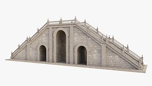 3D Classic Double Stairs