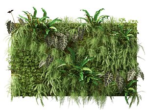 Vertical Garden - Wild Fern  Moss Green Wall 3D model