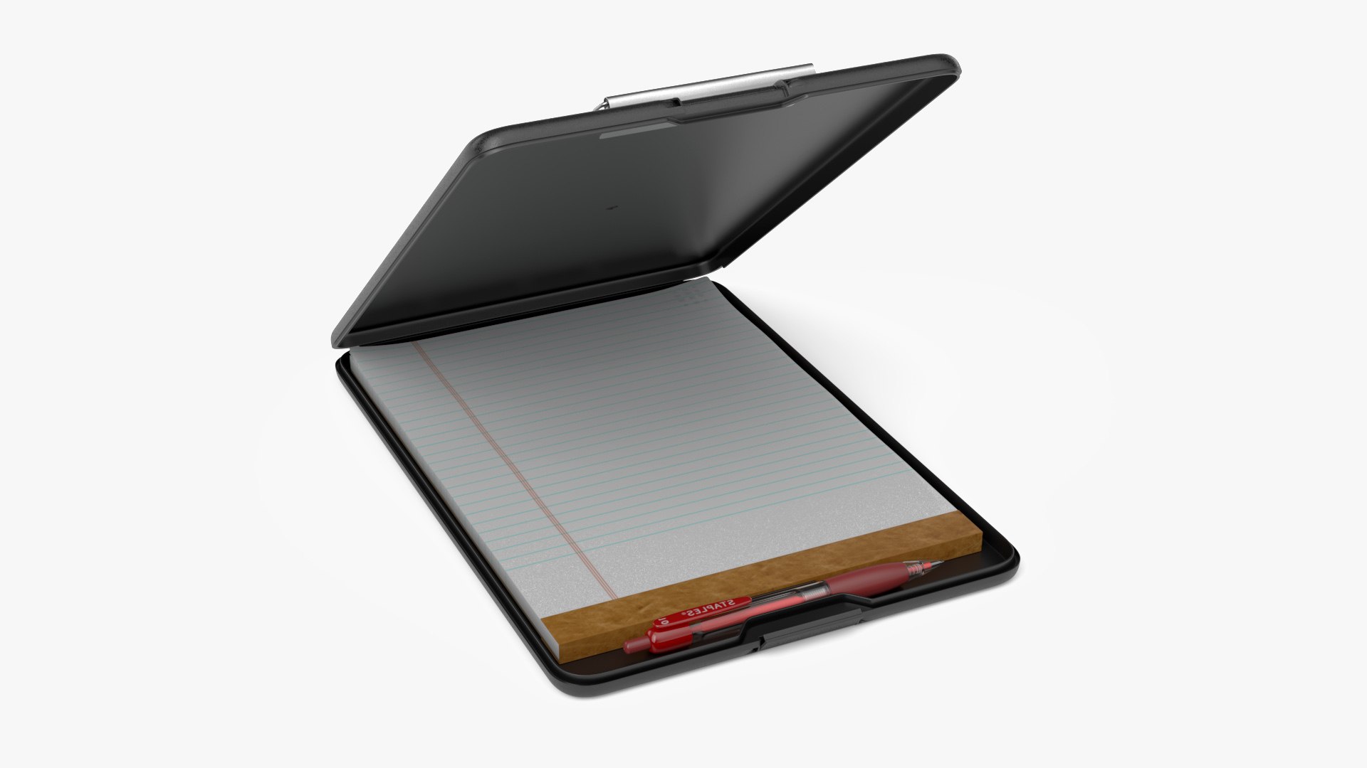 Storage Clipboard Black Open 3D model preview