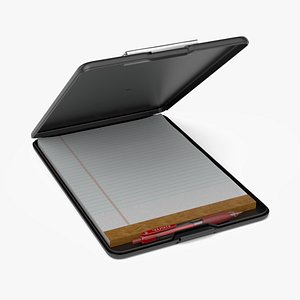 3D Storage Clipboard Black Open