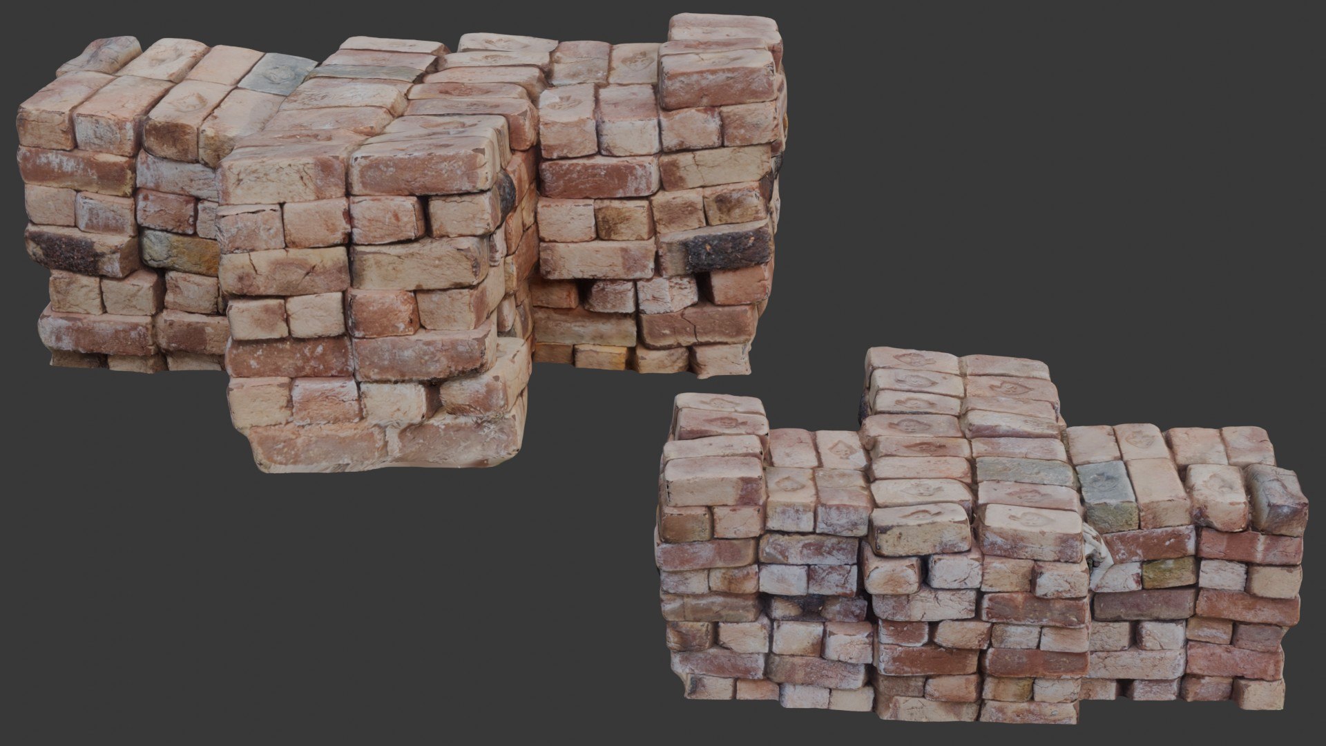 3D 3D Scanned Aged Brick Stack - TurboSquid 2396155