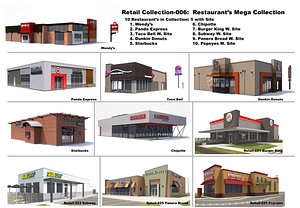 exterior restaurant panera architectural 3D model