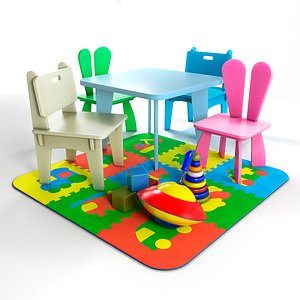 table chairs 3D model