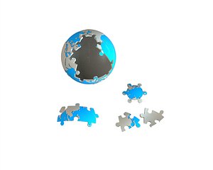 3D earth sphere puzzle model