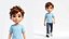 스타일리시한 만화풍 십대 소년 캐릭터, 애니메이션 제작 완료, 게임용 3D 캐릭터