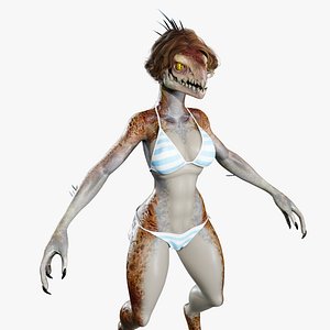 Female Lizard PBR 4K High Details Rigged