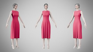 3D Dress 43 Maroon Flush model