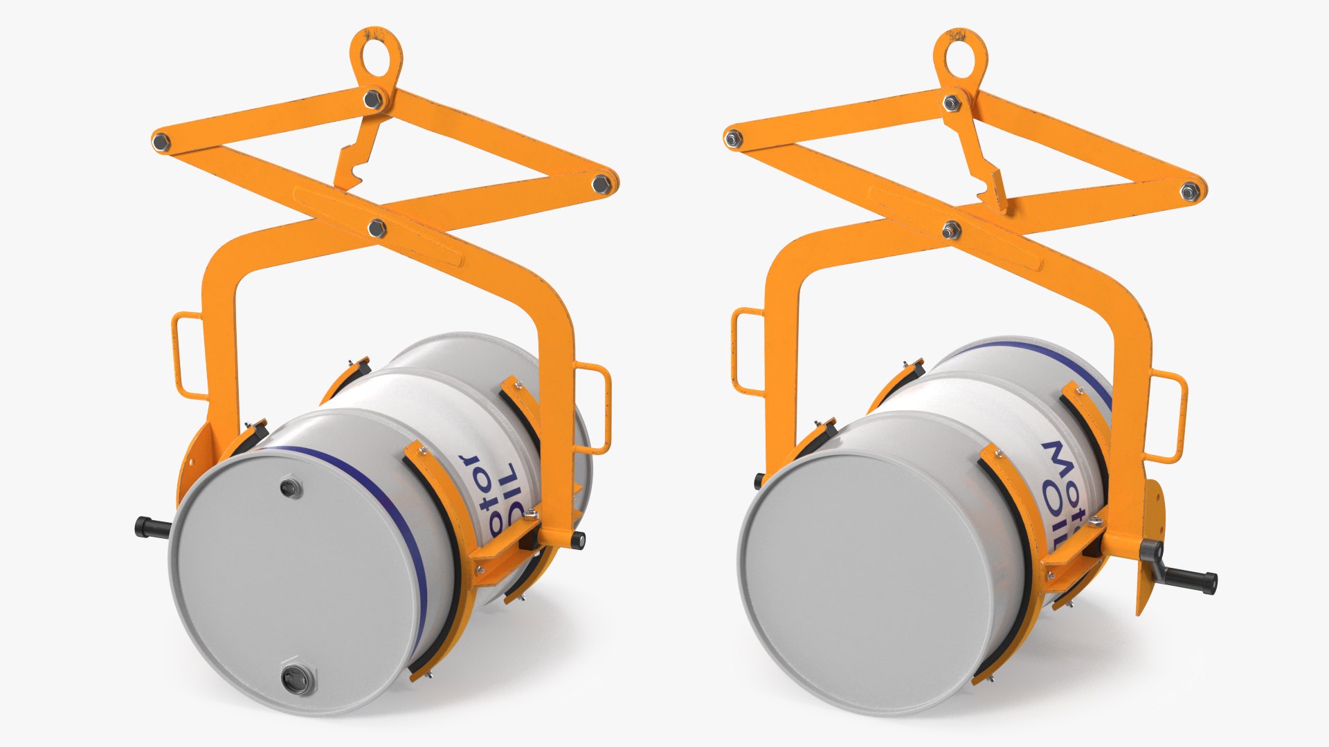 Crane Mounted Drum Lifter and Rotator with Barrel 3D model preview
