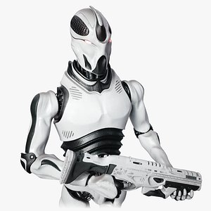 robot soldier concept rig human 3D