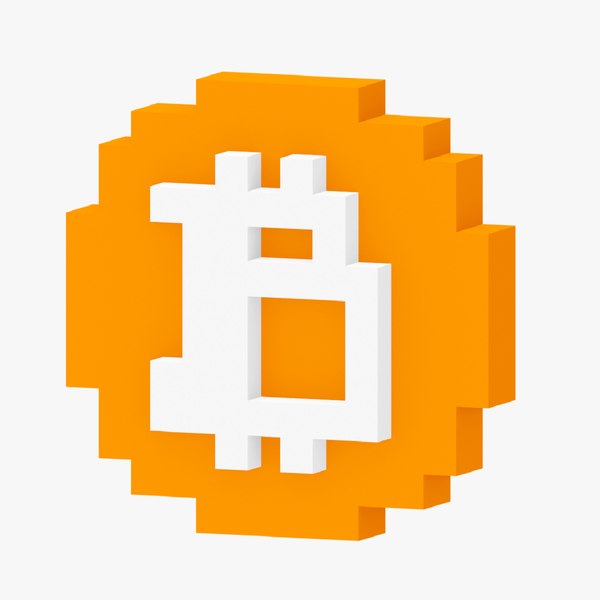 Bitcoin voxel art two sided coin 3D model