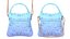 Lovely Heart Embellished Handbag Blue purple pastel model