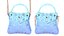 Lovely Heart Embellished Handbag Blue purple pastel model