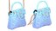 Lovely Heart Embellished Handbag Blue purple pastel model