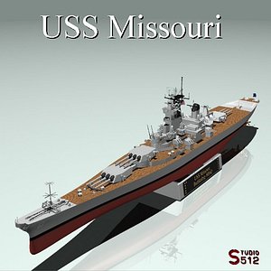 3d model uss missouri
