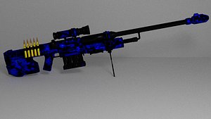 Sniper Rifle (Sci-Fi) Rigged (Include CAMOS) , HQ