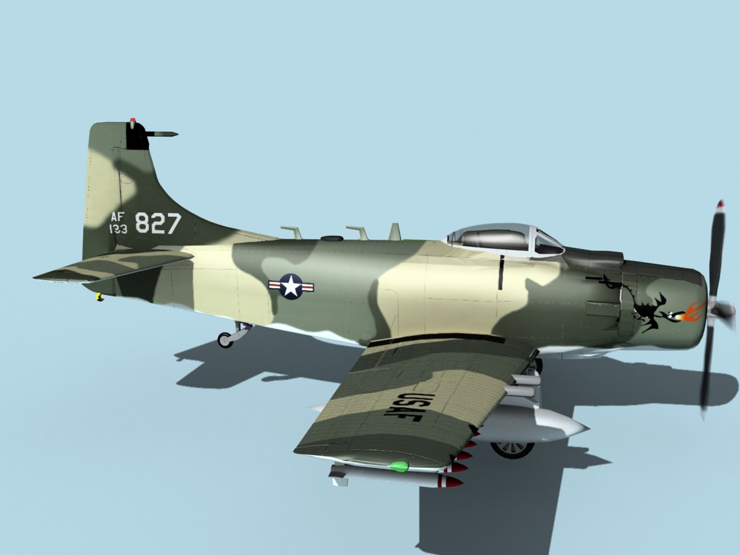 Skyraider Douglas A-1 Usaf 3D - TurboSquid 1488642