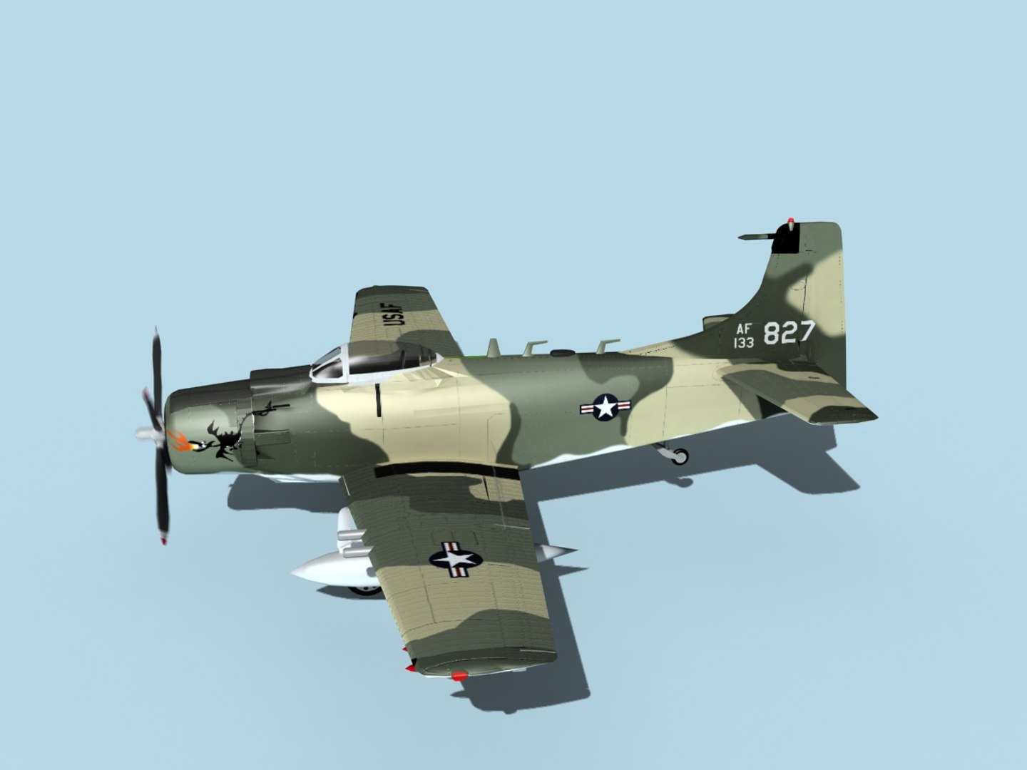 Skyraider Douglas A-1 Usaf 3D - TurboSquid 1488642