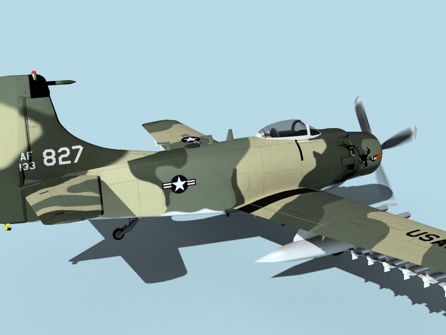 Skyraider Douglas A-1 Usaf 3D - TurboSquid 1488642
