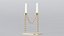 3D Alphabet M Gold Chain Candleholder 3D Model True PBR Renders Zero Cleanup UVs 4K PBR Textures model