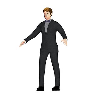 3D caucasian cartoon man