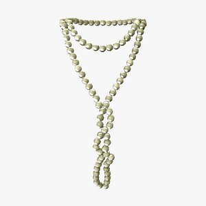 Twisted Long Bids Necklace 3D model