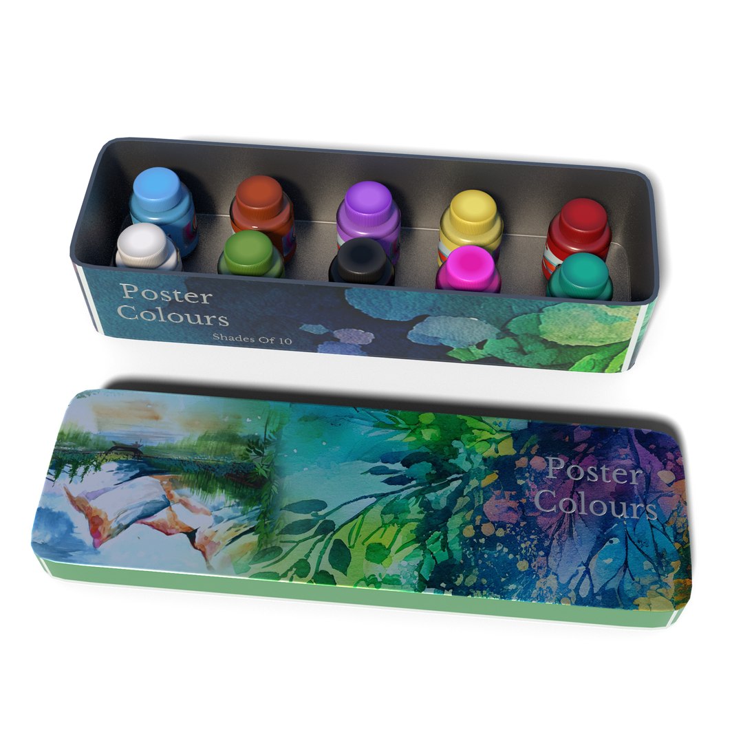 Poster Color Box Paint model TurboSquid 2096575