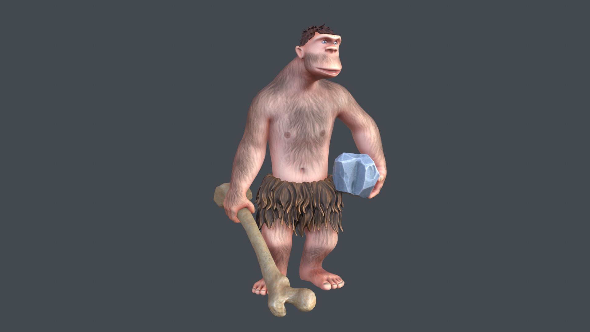 Neanderthal T-Pose Fur 3D model - TurboSquid 2089909