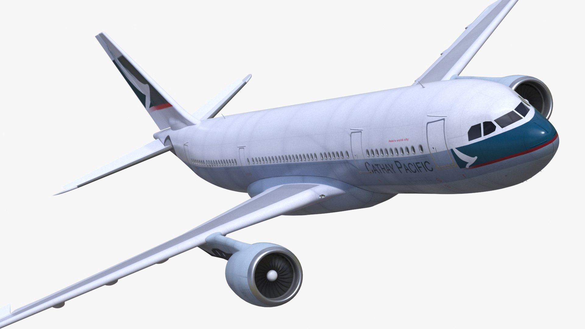 Cathay Pacific Airbus A330-200 Rigged 3D model preview