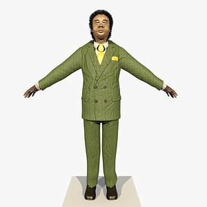 3ds rigged african brown suit