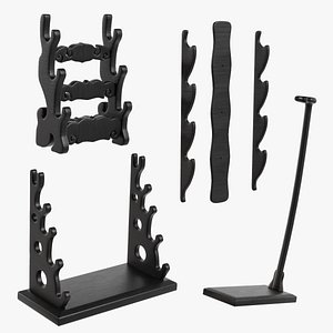 3D Japanese sword stands Pack model
