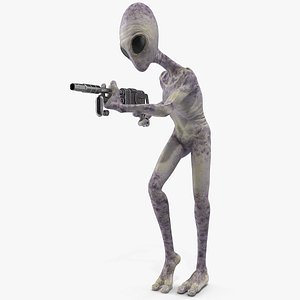 humanoid alien attacking pose model