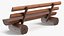 Lacquered Log Bench with Backrest Dark