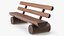Lacquered Log Bench with Backrest Dark