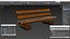 Lacquered Log Bench with Backrest Dark