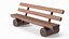 Lacquered Log Bench with Backrest Dark