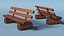 Lacquered Log Bench with Backrest Dark