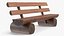 Lacquered Log Bench with Backrest Dark
