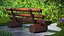 Lacquered Log Bench with Backrest Dark